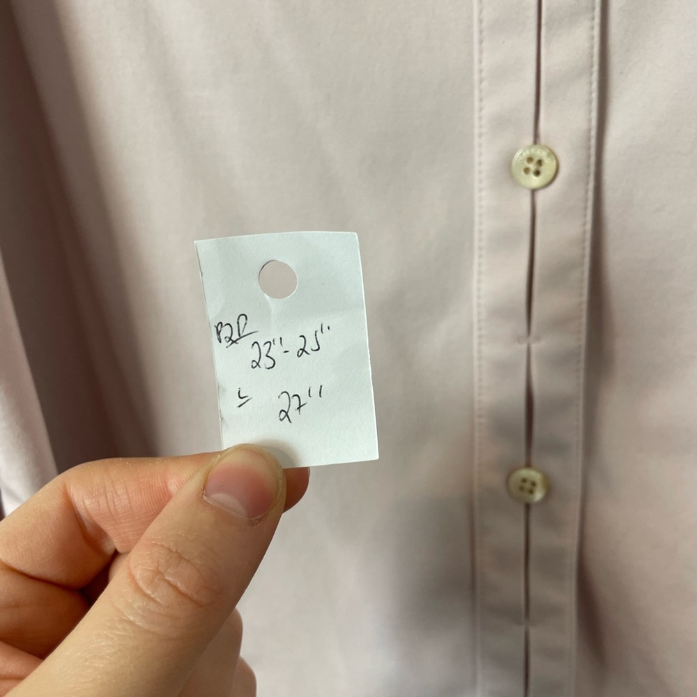 M.M.LaFleur Filomina Friday Shirt Size Large Pink Tulip Knit Poplin Button Down - Picture 11 of 12